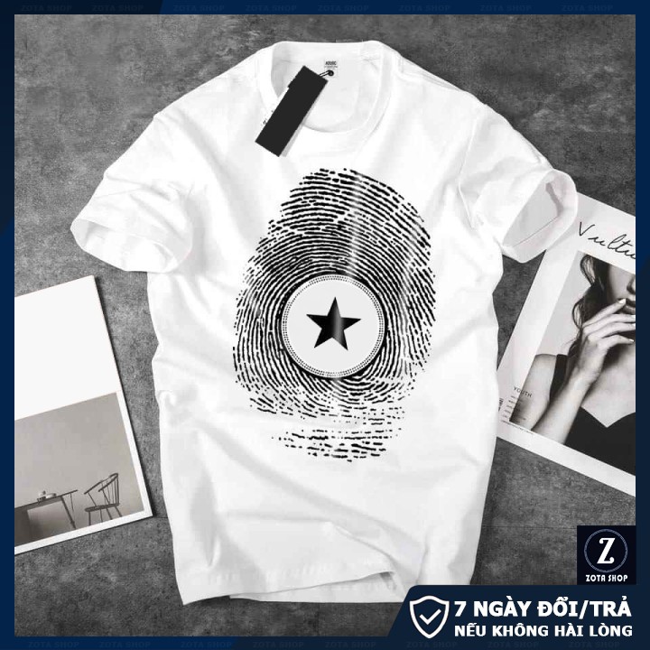 Áo thun nam tay ngắn cổ tròn in Vân Tay Ngôi Sao chất thun 4 chiều mịn mát CZ16 | BigBuy360 - bigbuy360.vn