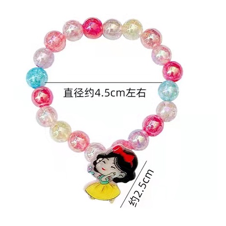 Vòng Tay Mặt Hình Công Chúa Elsa Cho Bé |Vòng Tay Chuỗi Hạt Co Giãn Hình Bạch Tuyết/ Nàng Tiên Cá