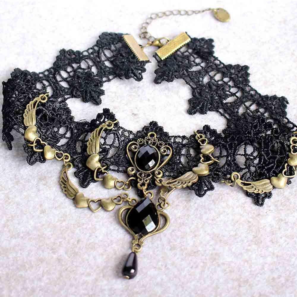 Vòng Cổ Choker Ngắn Màu Đen Phong Cách Gothic Quyến Rũ