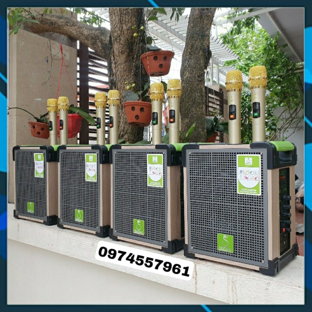 Loa kéo karaoke bluetooth mini SOK bass 16 Loa kẹo kéo di động thùng gỗ ưu việt hơn JBZ