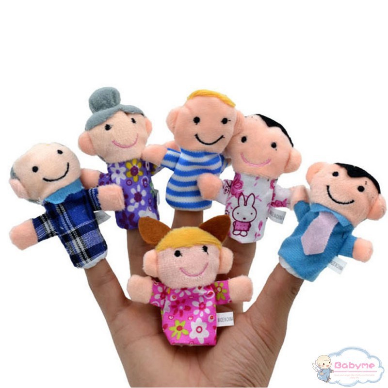 ♕ babyme ღ 6 Pcs Baby Kids Plush Cloth Play Game Learn Story Finger Puppets Toys