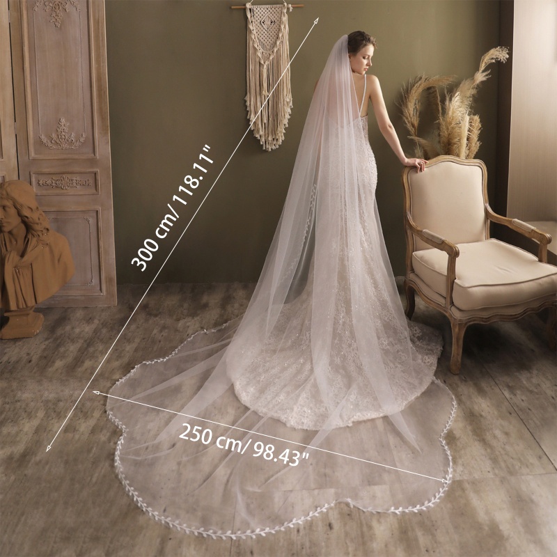 Mạng Che Mặt Vải Tuyn Kèm Lược Cho Cô Dâu