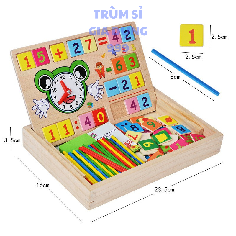 Bảng gỗ học toán có que tính cho bé