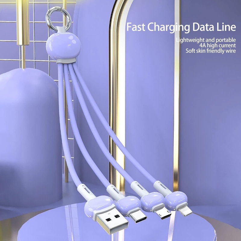 Cáp Sạc Nhanh 3 Trong 1 5V 3.4 A Micro USB Type C Cho Điện Thoại Thông Minh