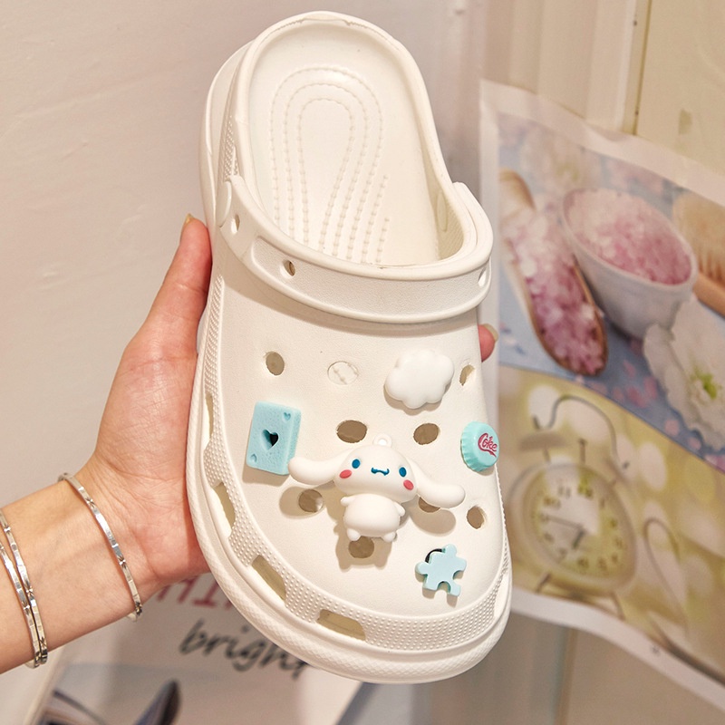 Bộ Phụ Kiện Khóa Giày Crocs Họa Tiết Hoạt Hình Cinnamon Ba Chiều diy