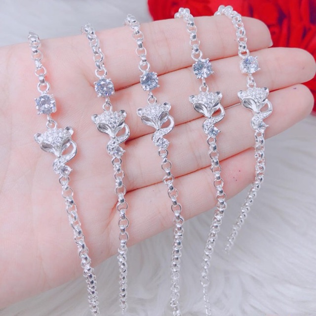 Lắc tay hồ ly chuẩn bạc tA