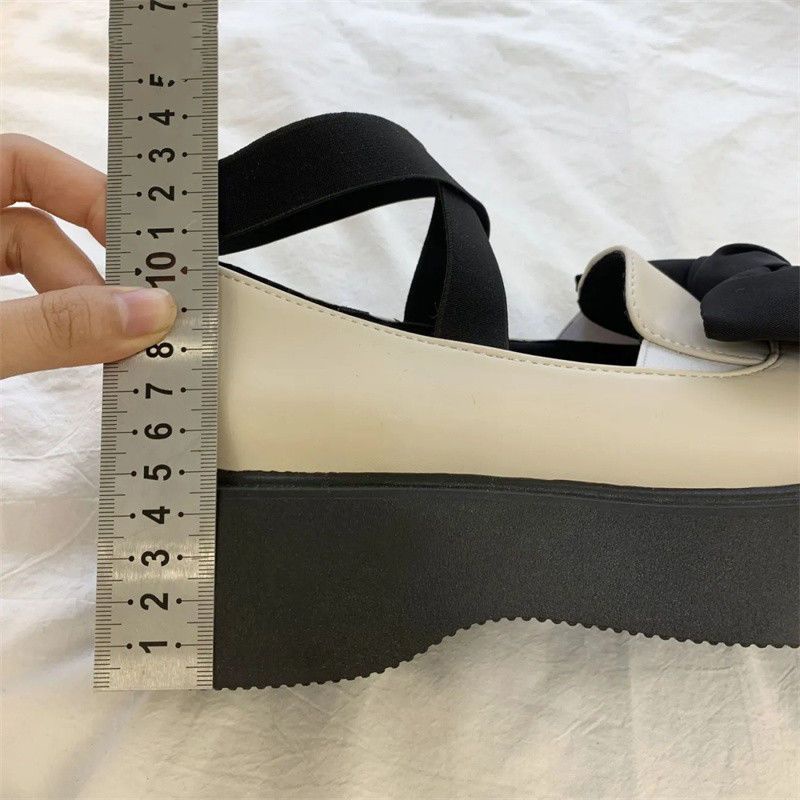 Giày Búp Bê Da Đế Dày Đính Nơ To Kiểu Nhật Bản Thời Trang Mùa Hè 2022 Mới