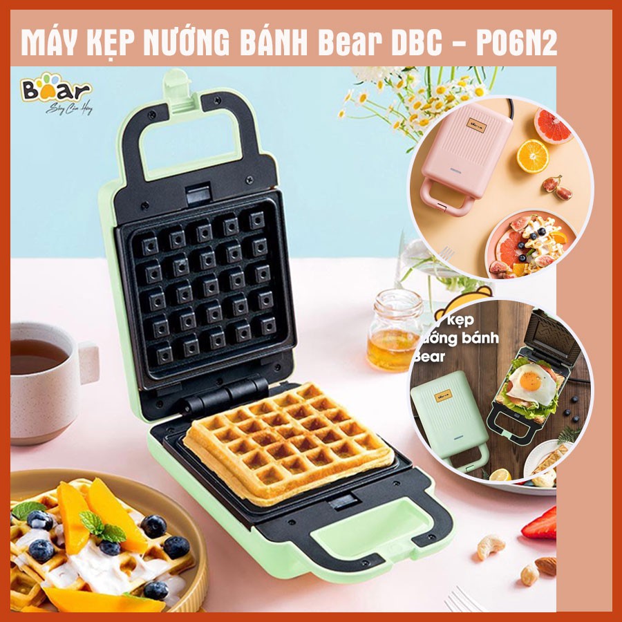 Máy kẹp nướng bánh Bear DBC - P06N2, công suất 600W, CHÍNH HÃNG CHẤT LƯỢNG CAO NHỎ GỌN VÀ TIỆN LỢI