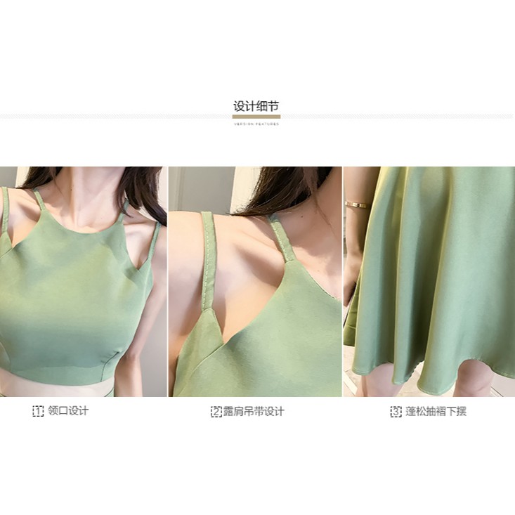 Đầm 2 dây quai chéo phong cánh Hàn Quốc( Hàng có sẵn ) | BigBuy360 - bigbuy360.vn