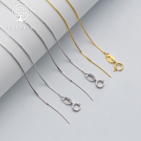 Dây chuyền bạc khóa thẳng xỏ hạt và charm bạc - NQ Jewelry
