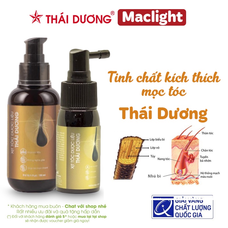 Xịt mọc tóc dược liệu Thái Dương Dưỡng tóc và da đầu khỏe mạnh, giúp kích thích mọc tóc, tóc mọc nhanh