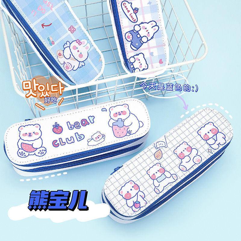 ⭐ iLado ⭐  Túi đựng bút trong suốt cute túi nilong/PVC chủ đề nhân vật túi zip nhỏ hộp vải đựng đồ Hộp đựng hộp bút hologram bút cute bọc zip tiểu an văn phòng phẩm Đa Dụng túi đựng đồ dùng cá nhân hình