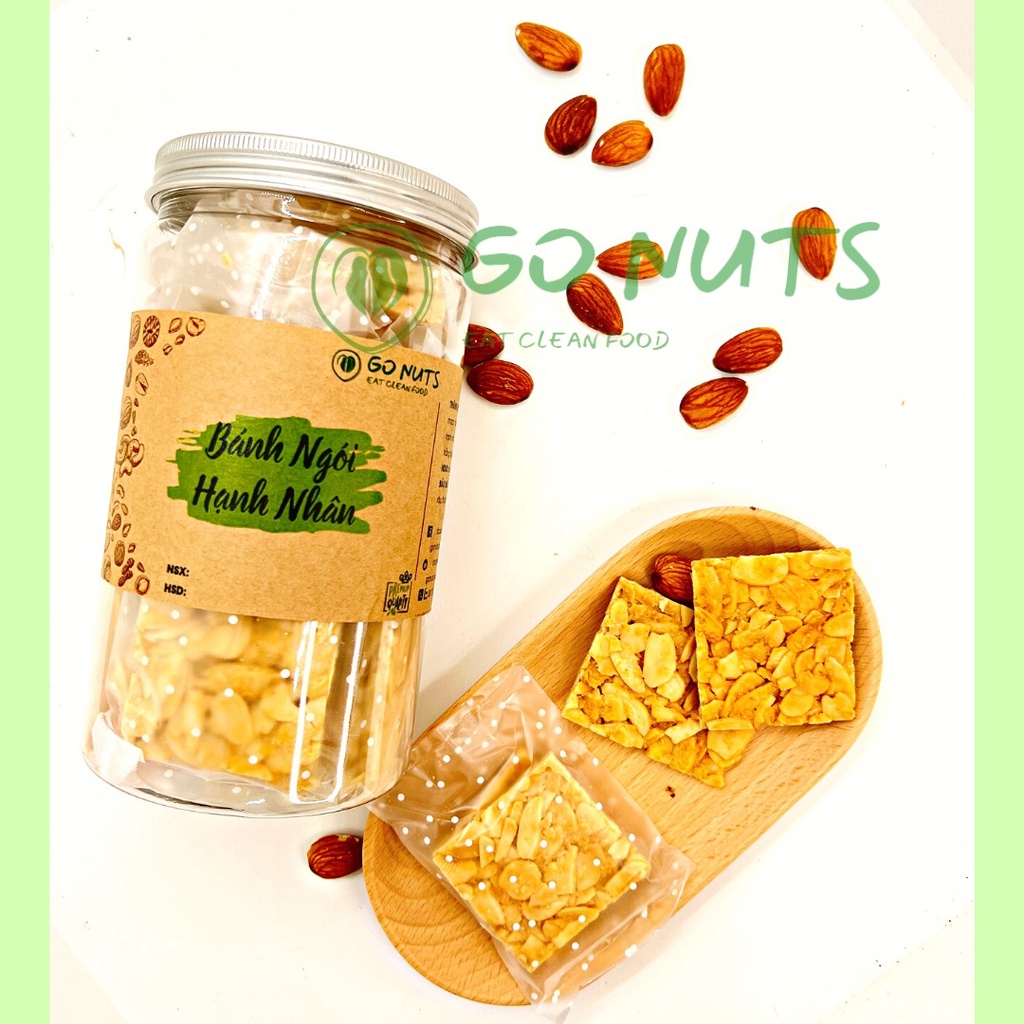 Bánh ngói hạnh nhân GONUTS không đường Bánh ăn kiêng hỗ trợ giảm cân Bánh hạt dinh dưỡng ngũ cốc bánh healthy thực dưỡng