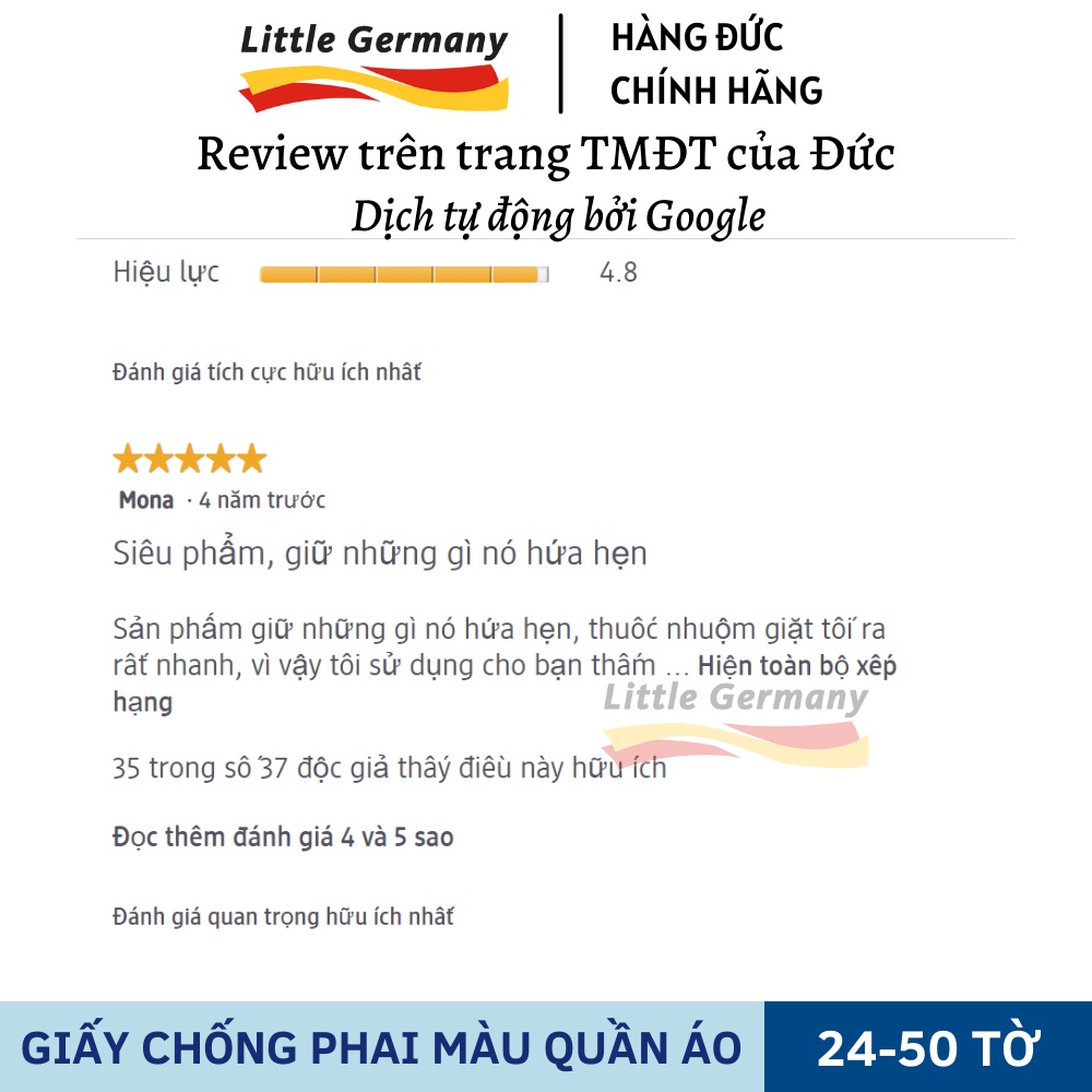 Giấy hút màu và chống phai màu quần áo Denkmit - Hàng nội địa Đức