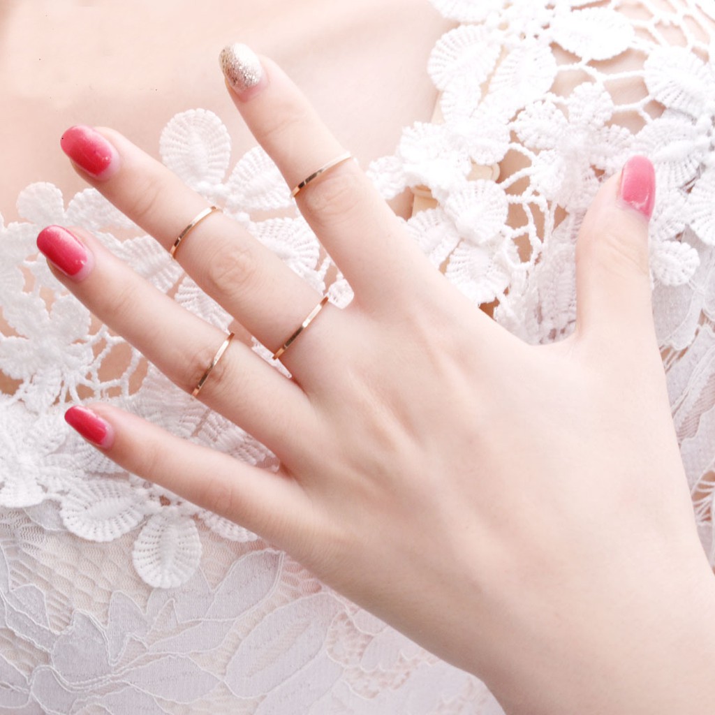 Nhẫn cặp đôi thép titan thời trang đơn giản Hàn Quốc