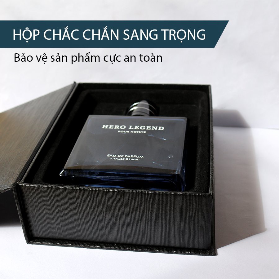 Nước hoa nam 100ml thơm lâu Hero Legend Lhomme 3DO, Hương Thơm Quyến Rũ Lưu Hương 12h