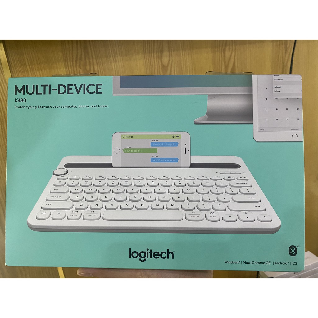 Bàn phím không dây Logitech K480 màu trắng