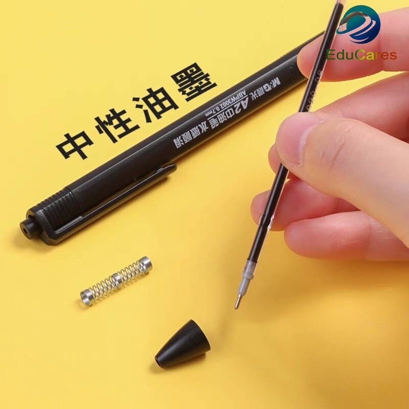 Bút Bi Bấm siêu trơn A2 MG W3002 mực dầu cao cấp ngòi 0.7mm màu Xanh