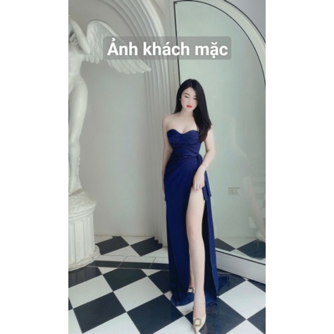 Đầm dạ hội kiểu cúp ngực xẻ đùi quyến rũ (HÀNG CAO CẤP) kèm ảnh khách mặc