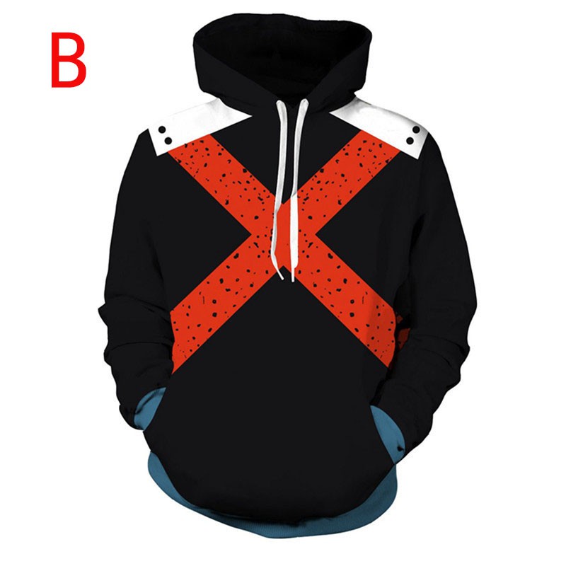 Áo hoodie tay dài theo kiểu các nhân vật trong My Hero Academy