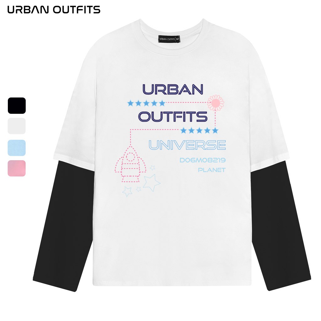 Áo Thun Tay Dài Phối Nam Nữ Form Rộng URBAN OUTFITS In Universe DO6M08219 Planet TDO57 100 cotton 4 Chiều