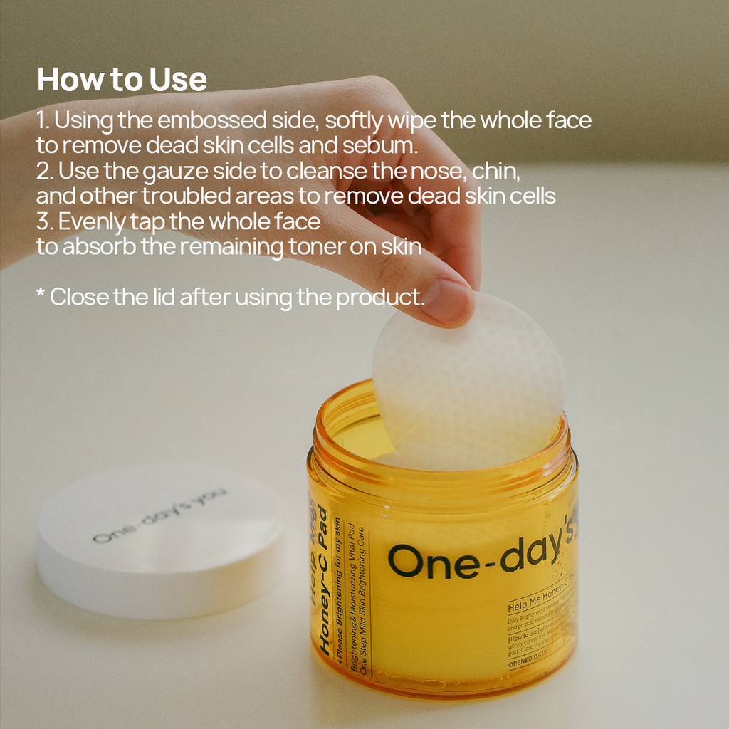 Bông Đắp Toner Hàng Ngày Trắng Da Sáng Mịn ONE DAY'S YOU Help Me Honey-C Pad