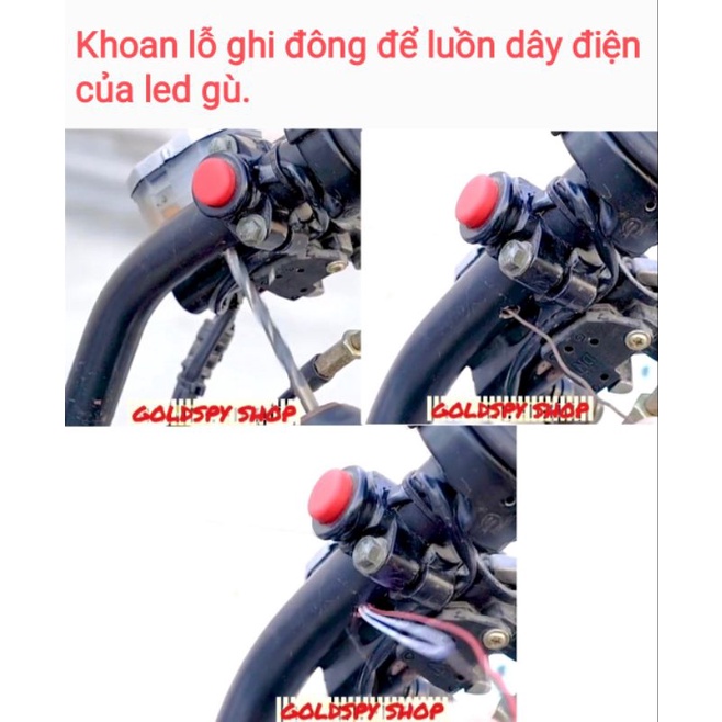Gù tay lái có đèn led (điện bình 12V)  - Đèn ốp xi nhan led trước sau ( Chất liệu nhựa giá 1 đôi )