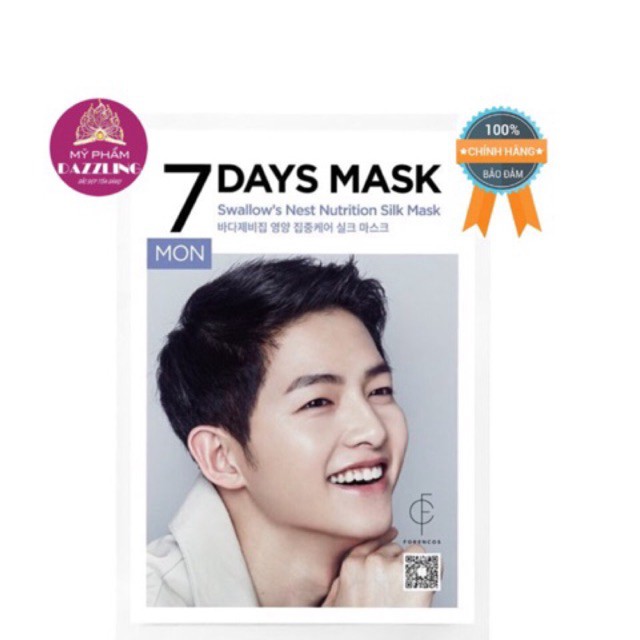 tuan070 [Chính Hãng] Mặt Nạ Dưỡng Trắng Da Song Joong Ki 7Days Mask 25ml tuan070