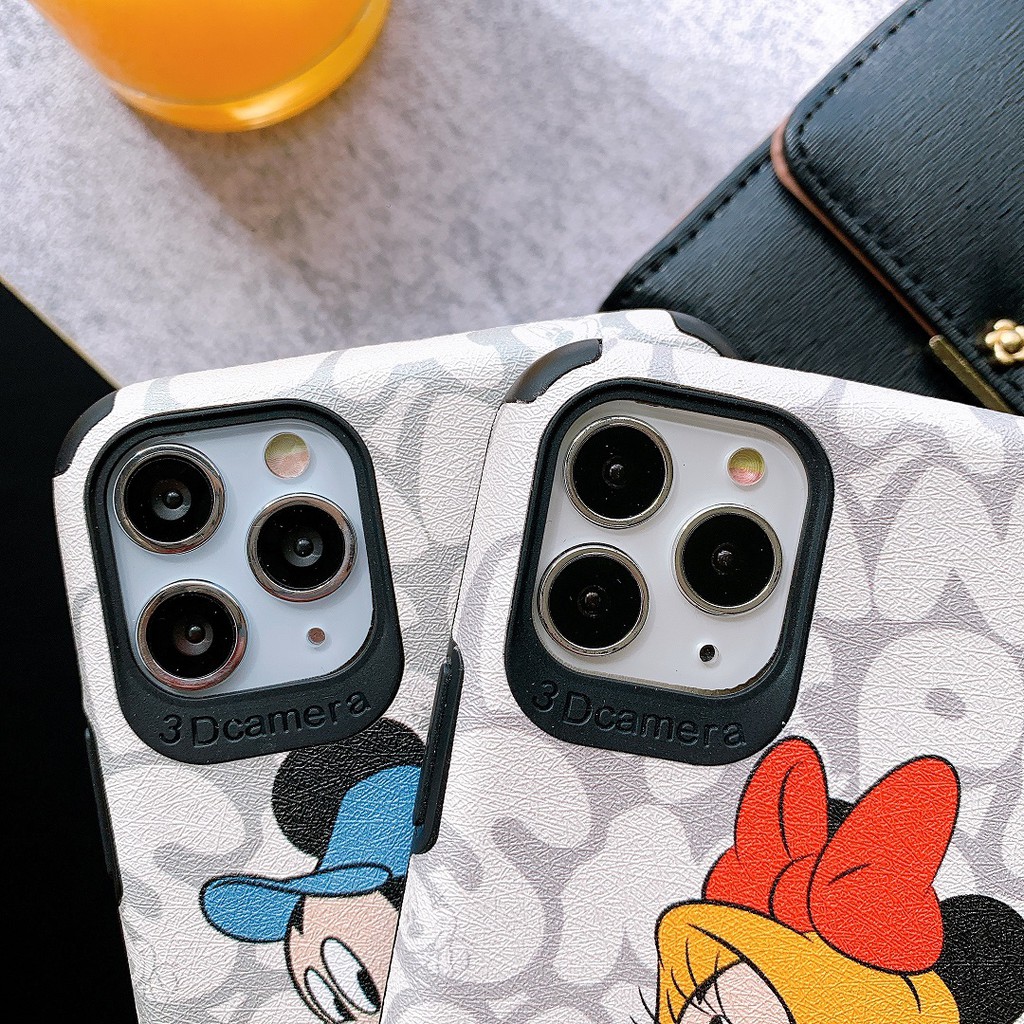 [ IPHONE ] Ốp Lưng Da IMD Mickey Couple - R099