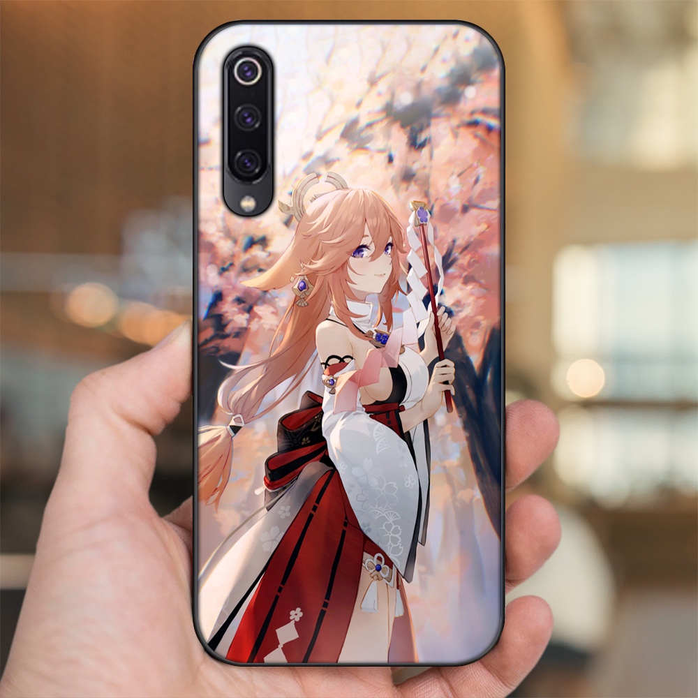 Ốp lưng Xiaomi Mi 9, Mi 9 SE viền đen in hình Yae Miko Genshin Impact