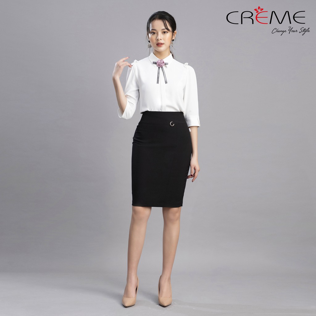 [Mã FASHIONMALLT4 giảm 15% đơn 150k] Chân váy bút chì chuẩn công sở CV0034 CREME | BigBuy360 - bigbuy360.vn