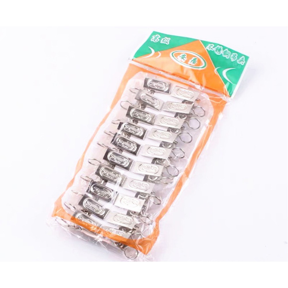 [Tổng Kho Sỉ] Set 20 Kẹp Phơi Quần Áo Sắt Có Móc Tròn (1 Túi 20 Kẹp)