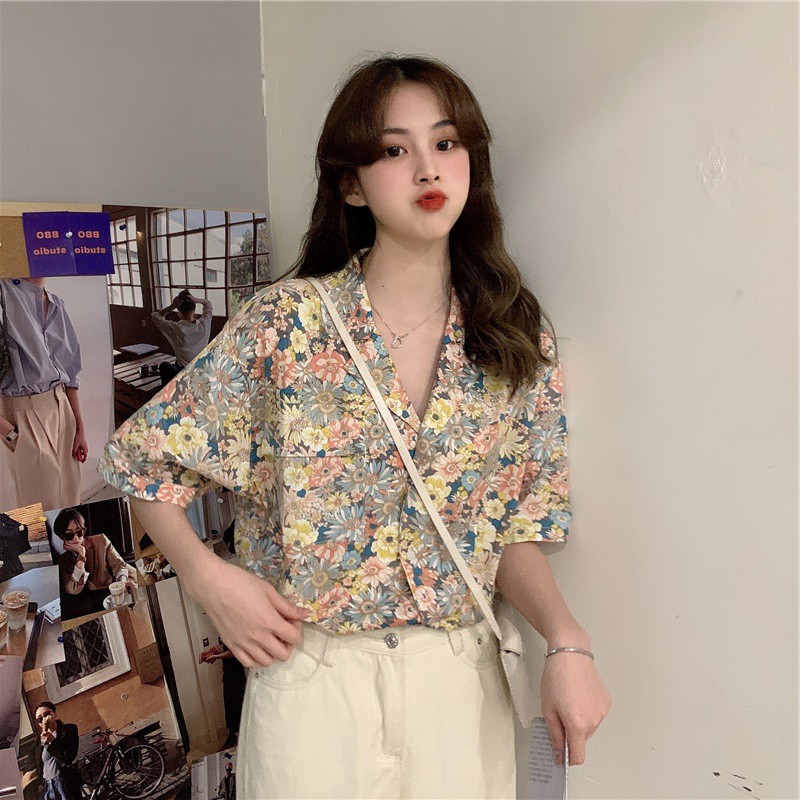 Áo Sơ Mi Chiffon Nữ Họa Tiết Hoa Thời Trang Phong Cách Retro | BigBuy360 - bigbuy360.vn