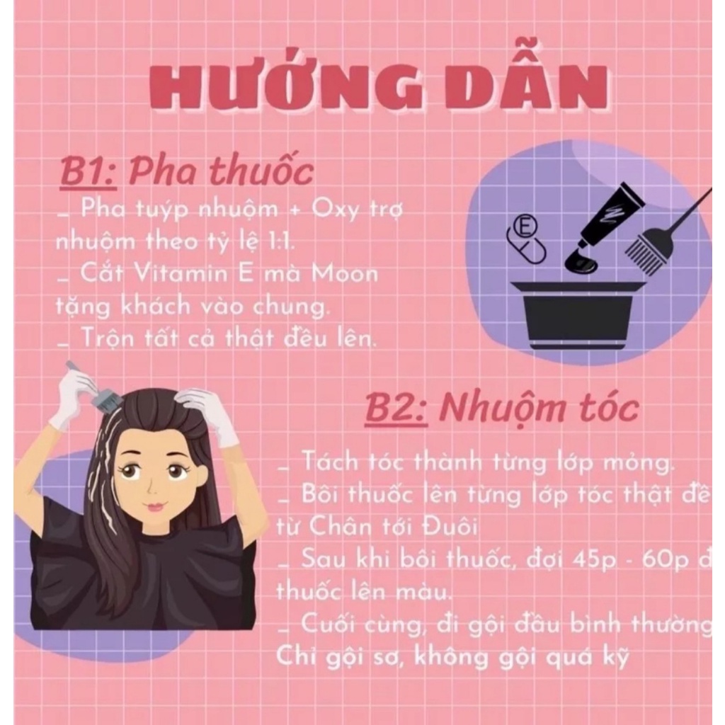 thuốc nhuộm màu nâu bơ tặng oxy trợ nhuộm+găng tay