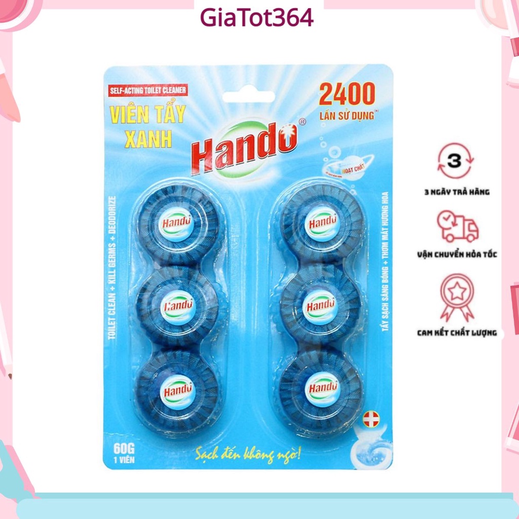 Viên thả bồn cầu tẩy và làm thơm toilet chính hãng Hando 6 viên