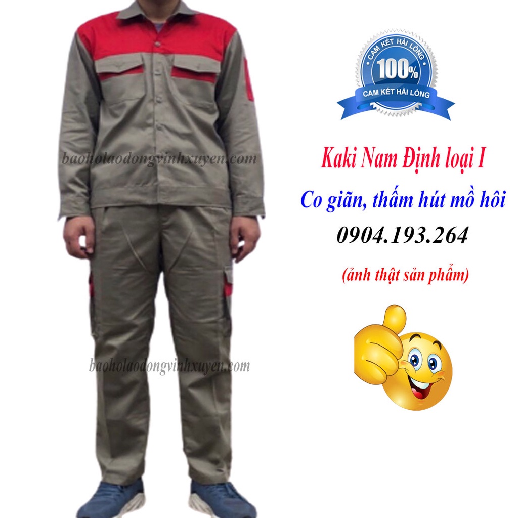 QUẦN ÁO BẢO HỘ LAO ĐỘNG nam phối màu THỜI TRANG hiện đại trẻ trung giá rẻ chất lượng [Vải Kaki COTTON LOẠI I]