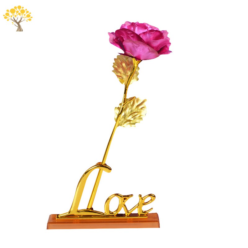 [Cheap] Gold Plated Rose with Love Base Bear Doll Kit Valentine Mother's Day Gift