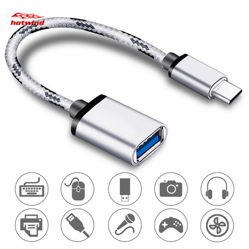 Type-C OTG Adapter Cable USB 2.0 Type-C Male To USB 2.0 A Female OTG Data Cord Adapter