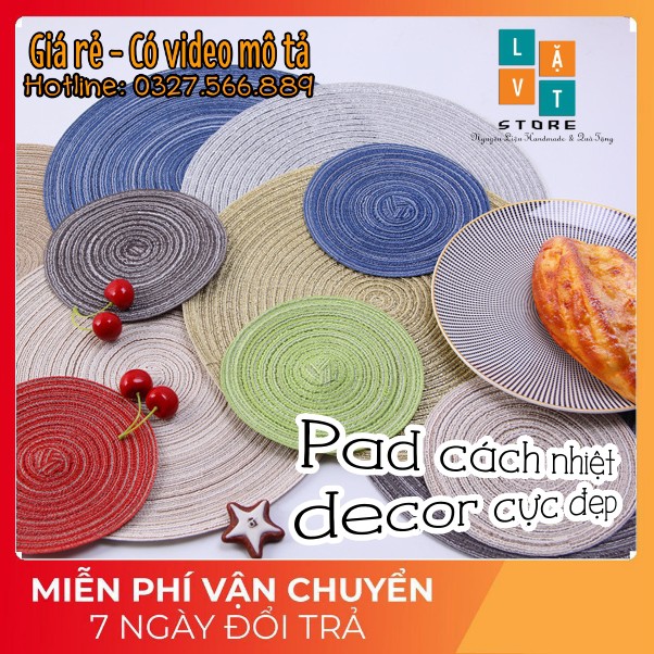 Tấm lót cách nhiệt sợi bông chống trượt bát, đĩa - Trang trí nhà cửa, decor, chụp ảnh đẹp