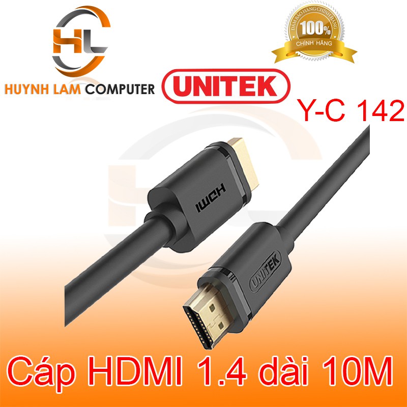 Cáp HDMI 10m Unitek Y-C142M chuẩn v1.4 - Hàng chính hãng