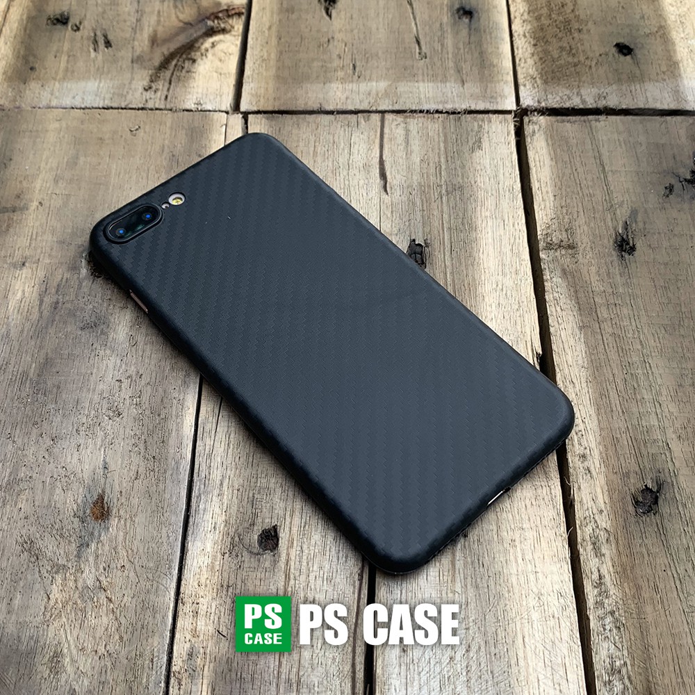 Ốp lưng siêu mỏng, vân carbon dành cho iPhone 7 Plus / iPhone 8 Plus - Màu đen - PS Case Phân Phối