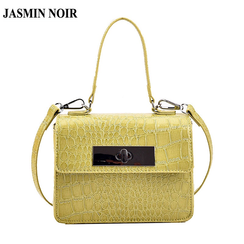 Túi Xách JASMIN NOIR Nữ Họa Tiết Da Cá Sấu Có Khóa