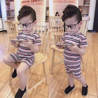 bộ HM kẻ cotton cho bé