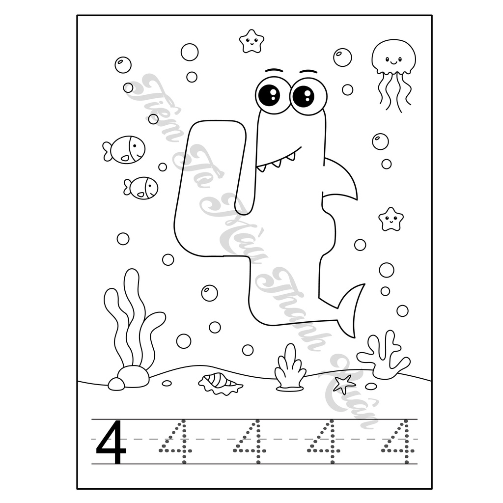 Set 26 Tờ Bảng Chữ Cái Tiếng Anh Và 10 Tờ Chữ Số Hình Baby Shark Cute Cho Bé - Tiệm Tô Màu Thanh Xuân