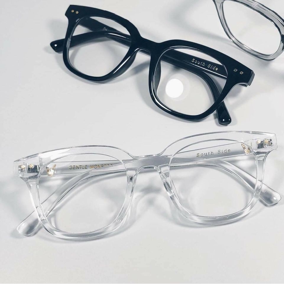 Kính cận nam nữ thời trang cao cấp chữ V, mắt kính không độ chống ánh sáng xanh phong cách Hàn Quốc LUMINA 046