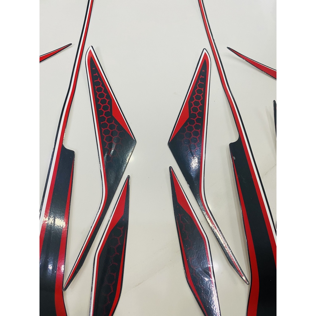 Nguyên bộ tem rời 3 lớp zin thái dán xe máy Honda Airblade 2017 đen nhám