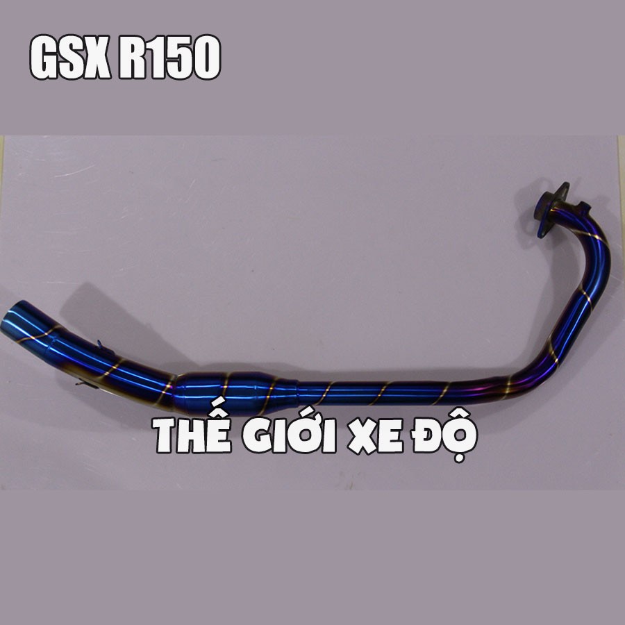 Cổ pô GSX R150 bầu hơi titan gắn bô độ cực đẹp cho xe Suzuki GSX R150