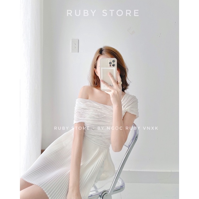 Áo lệch vai vải nổi thiết kế cao cấp ( HÌNH THẬT SHOP CHỤP 100%)