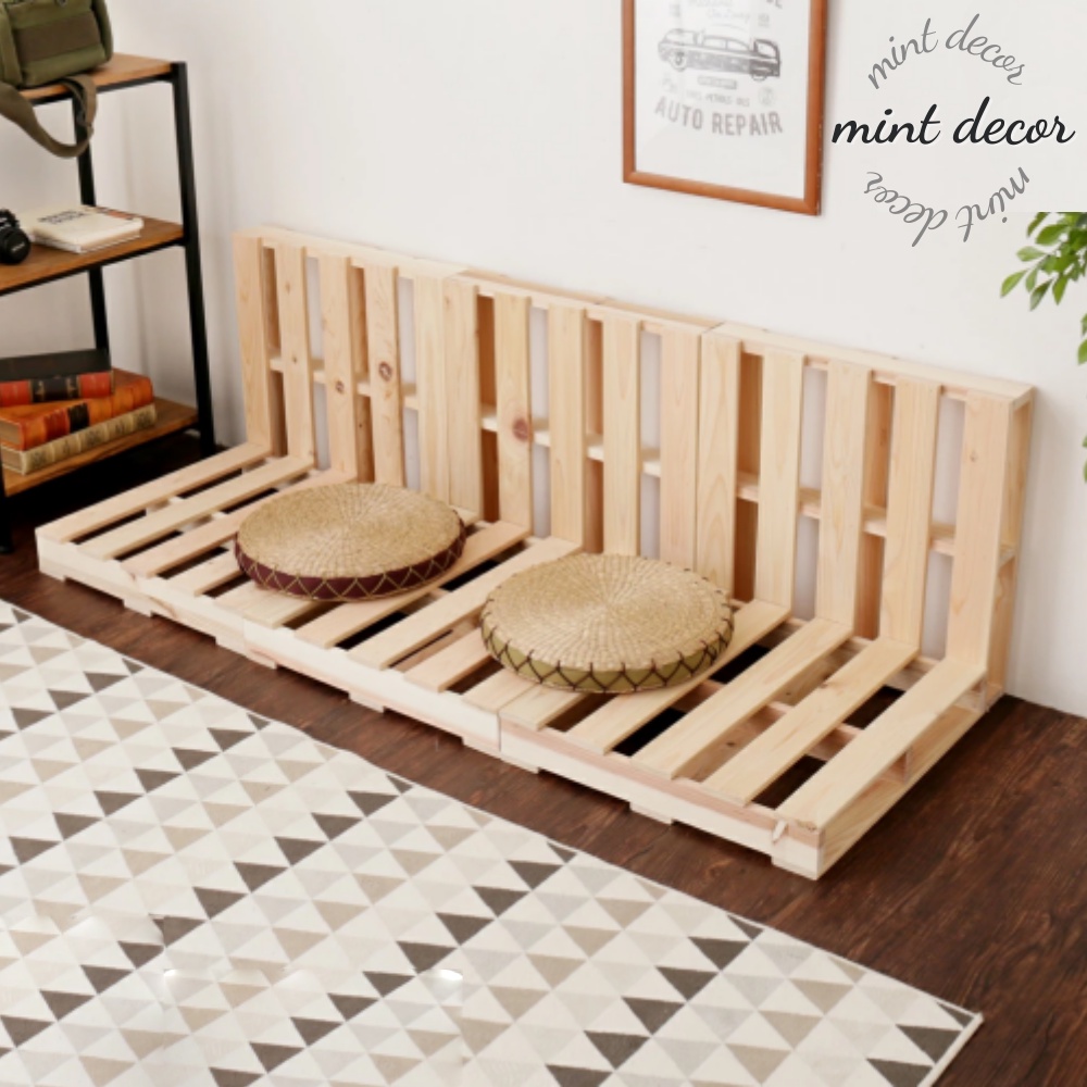 Giường Pallet Gỗ Thông Gấp Gọn Có Chân Kích Thước 1m2-1m4-1m6-1m8
