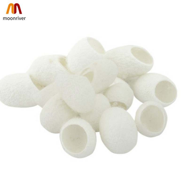 100Pcs Organic Natural Silk Cocoons Silkworm Balls Facial Skin Care Scrub Purifying Acne Anti Aging Whitening